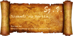 Szakmáry Verita névjegykártya